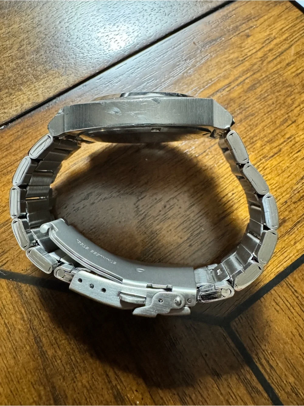 Nixon Silver Stainless Steel Watch with Blue Dial